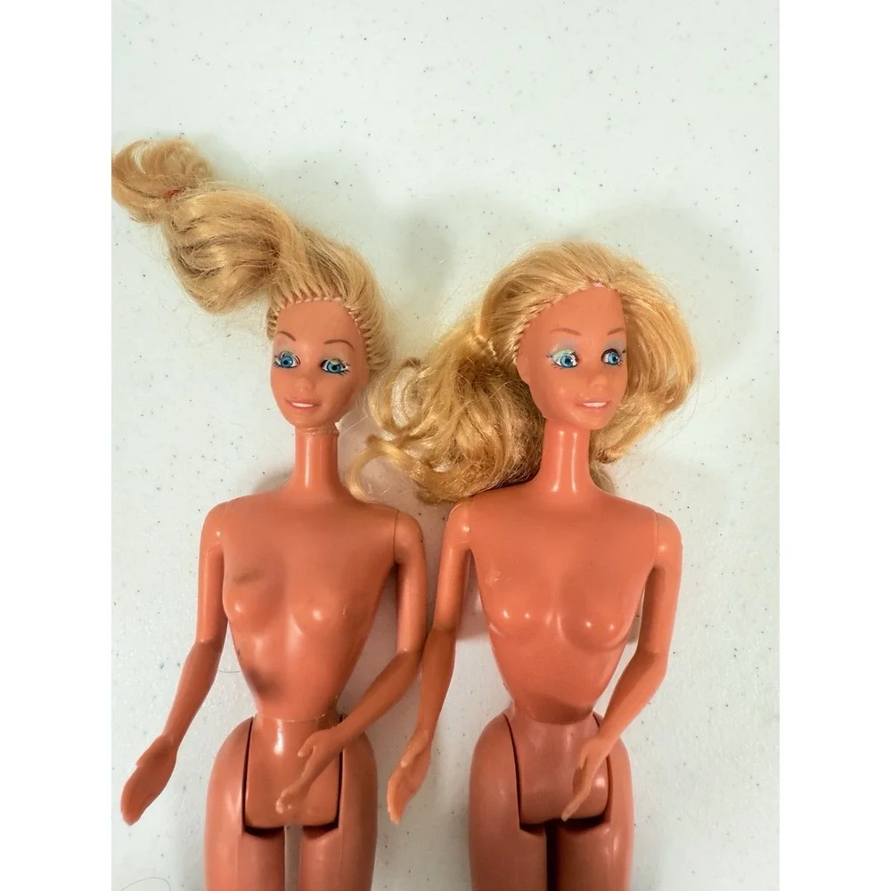 2 Vintage 1980 Winking Western Barbie Doll as is Nude TLC Twist n Turn